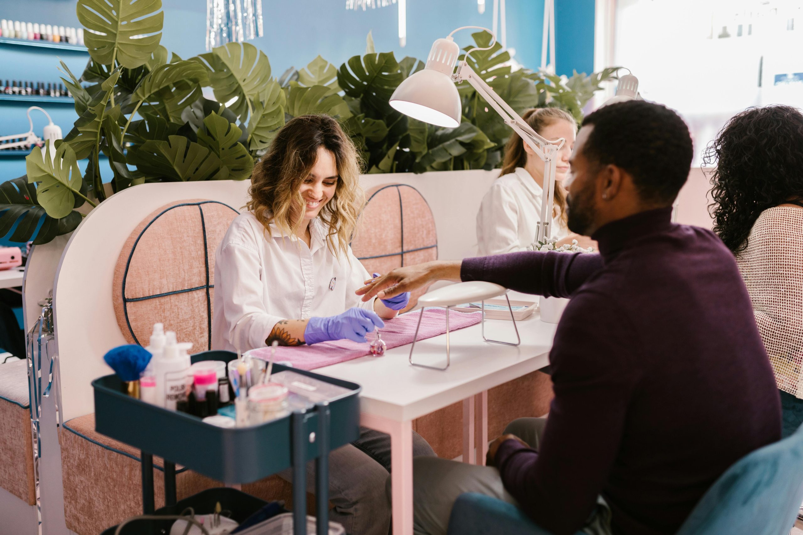 man getting a manicure in Winnipeg